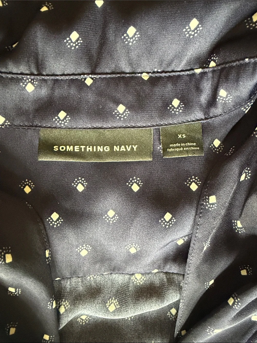Something Navy Navy Pajama Set with White Dot Print Xs top xxs bottoms